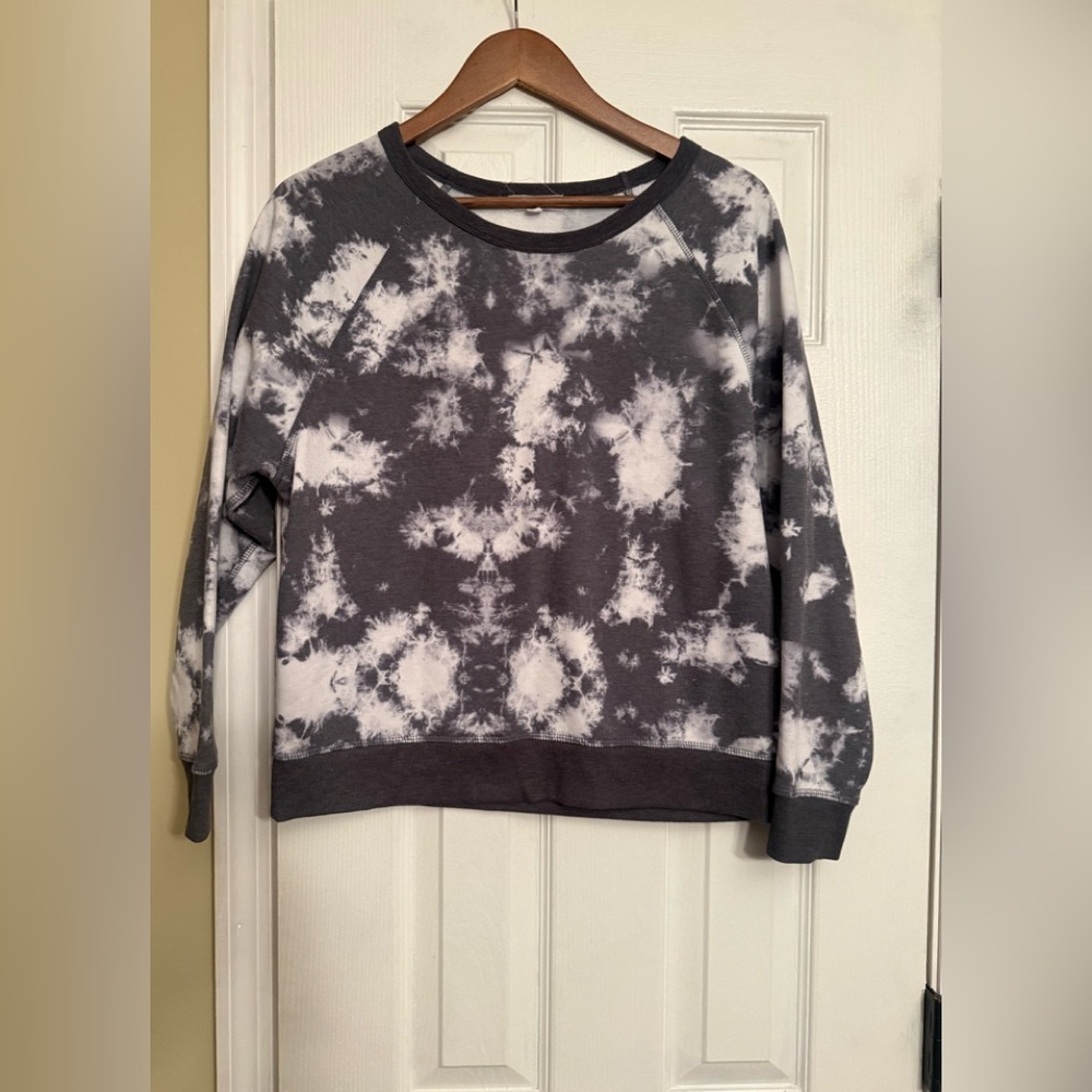 Tie-Dye Sweatshirt Grayson Threads small gray white $69 Anthropologie